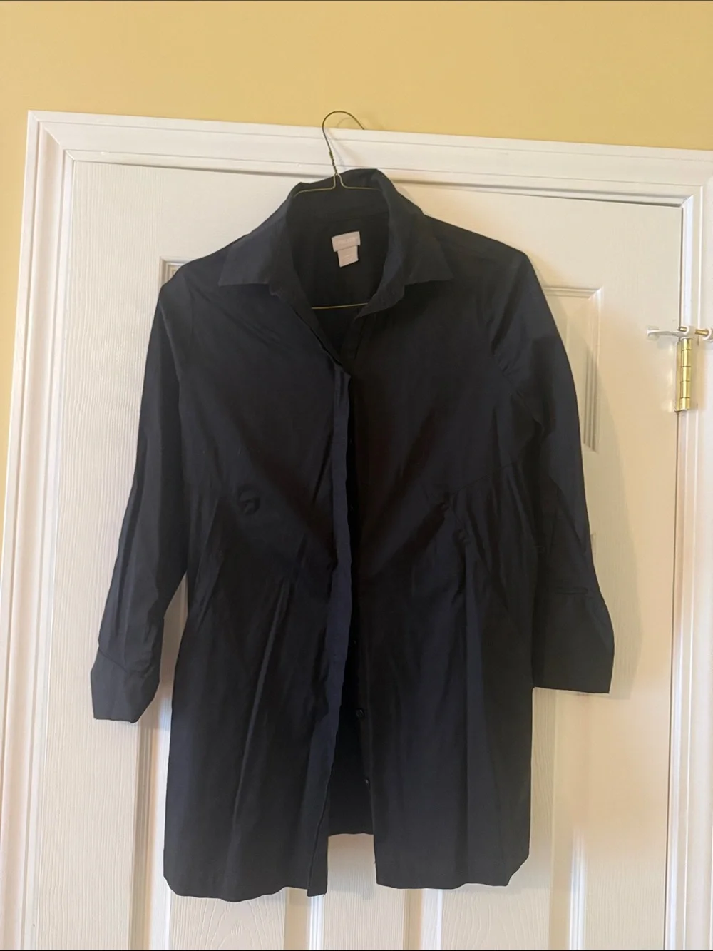 Chico's Black Longline Collared Tunic Shirt